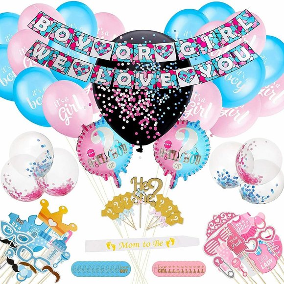 COPY - Pretty HUGE 111pcs  Gender Reveal Party Kit - Picture 1 of 5